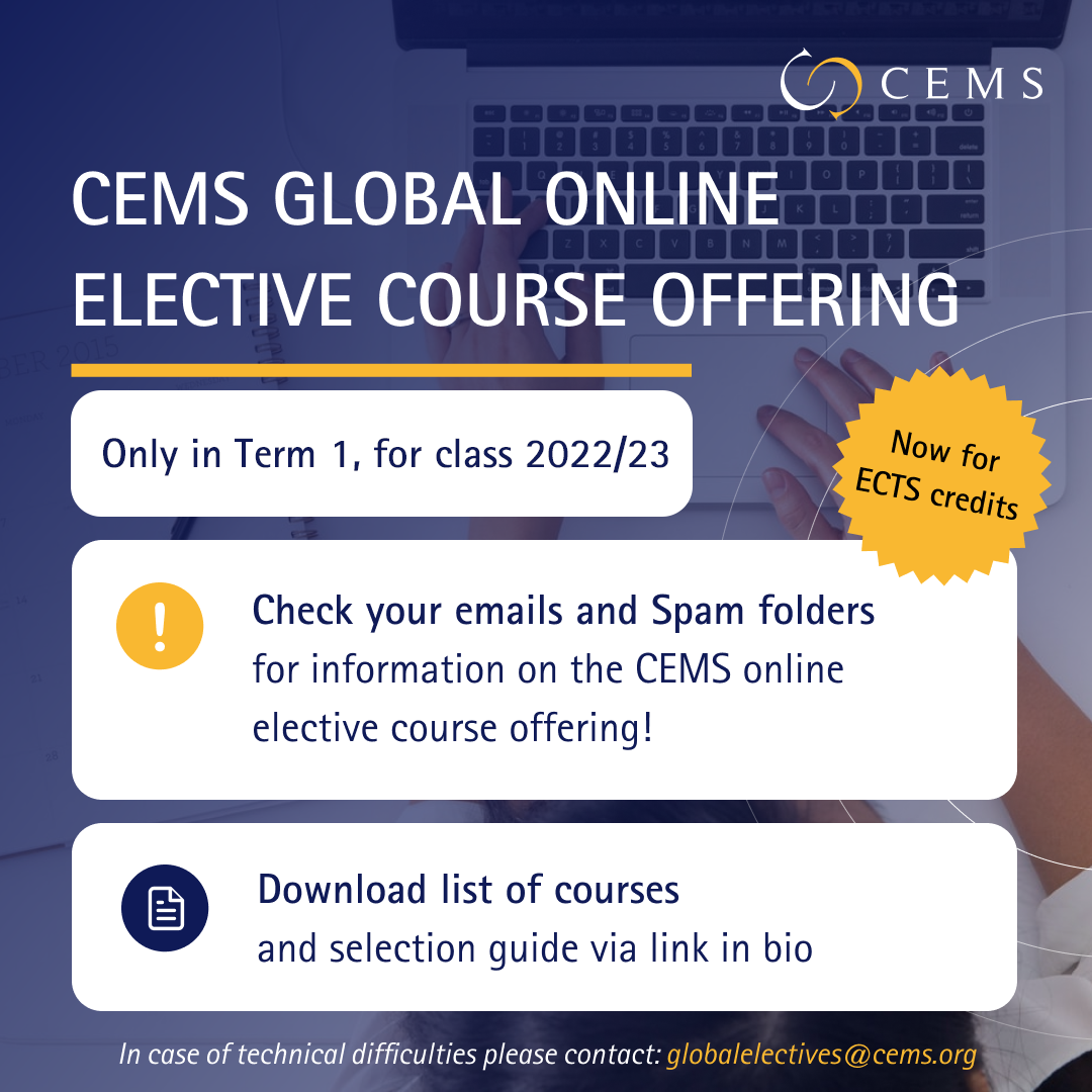 Upcoming Global Online Elective Course Opening