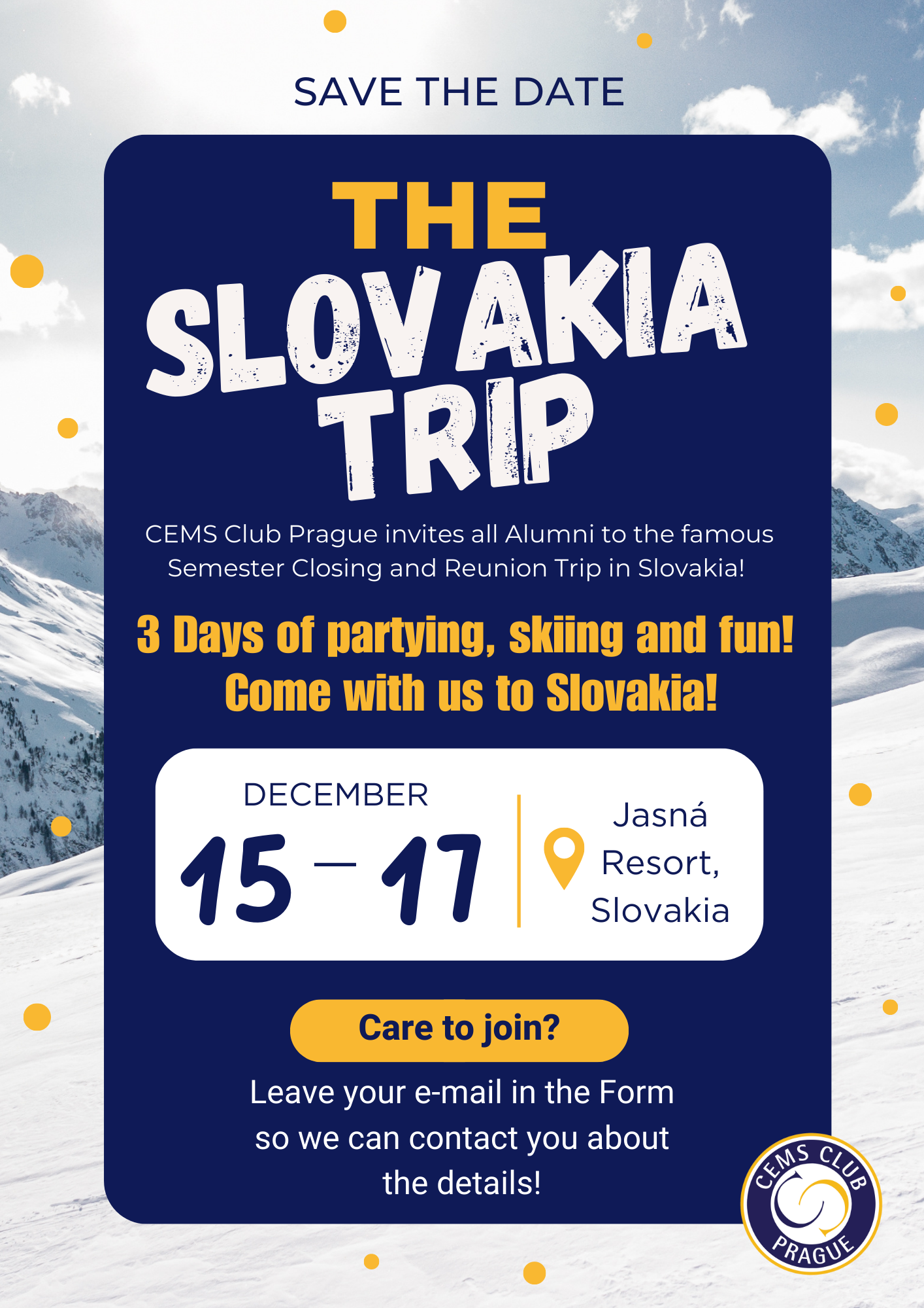 Ski Trip to Slovakia /December 15 – 17, 2023/
