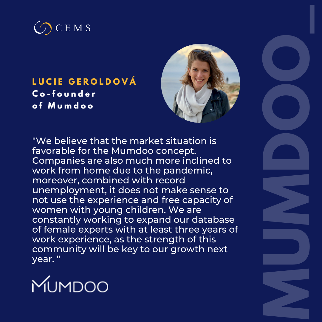 Mumdoo: Platform for Industrious Mums Founded by CEMS Alumna Lucie Geroldová