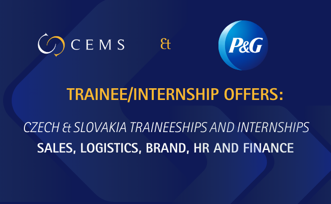 P&G Czech & Slovakia is hiring for Traineeships and Internships – Sales/Finance/HR/Brand management/Logistics